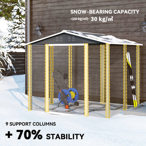 8' x 7' Outdoor Storage Shed, Easy to Assemble, Upgraded Galvanized Metal Garden Shed with Lockable Doors – view 4