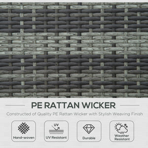 Wicker Double Chaise Lounge Chair Outdoor Recliner 2 Person Rattan Patio Reclining Sunbed Furniture Cushioned w/Adjustable Backrest, Black, Grey