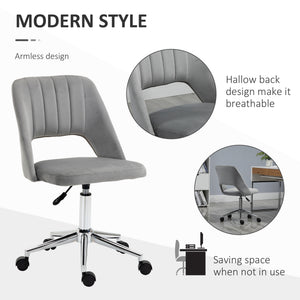 Mid Back Office Chair Velvet Fabric Swivel Scallop Shape Computer Desk Chair, Green – view 46