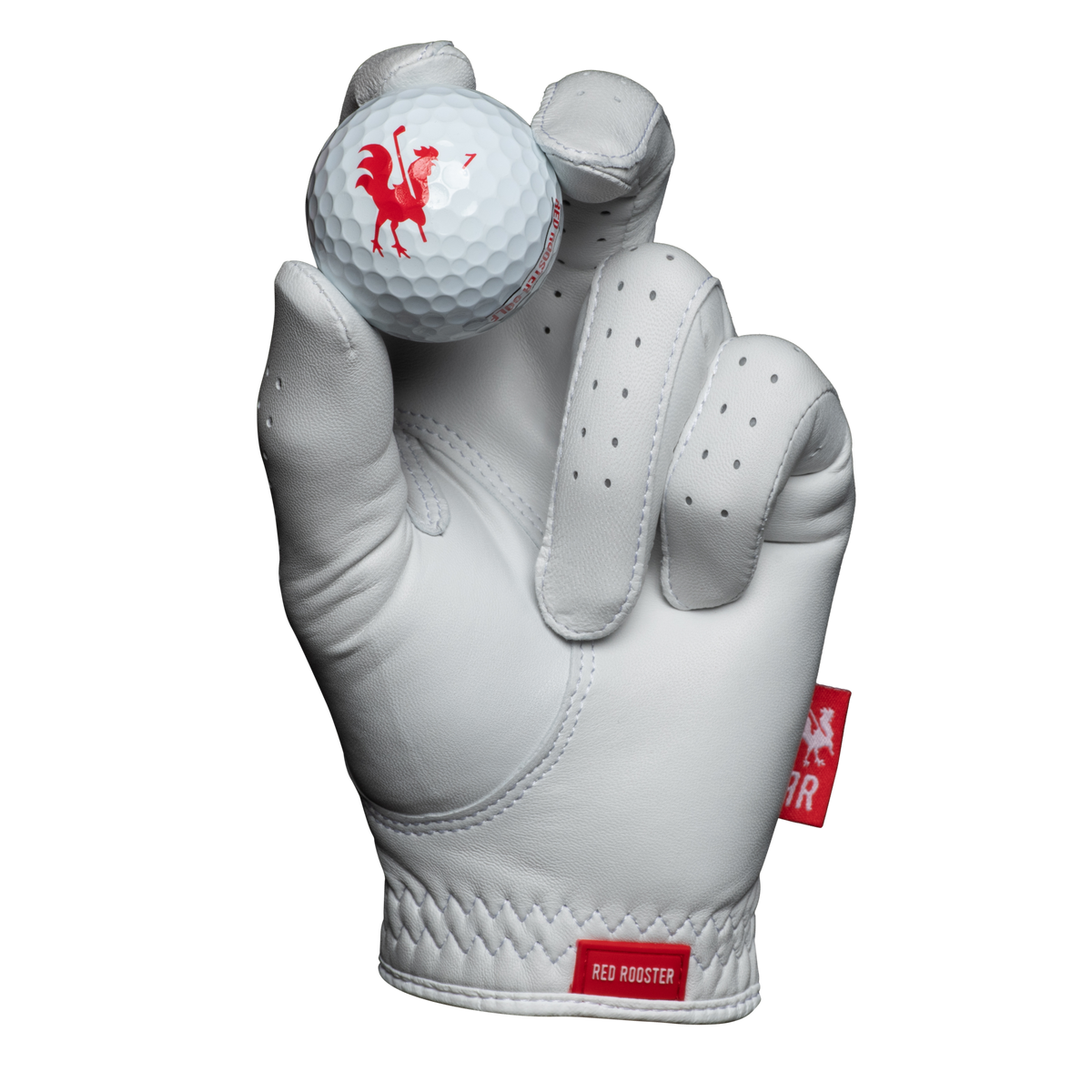 Women's Feather - Red Rooster Golf AAA Cabretta Leather Golf Glove, pearl-white leather