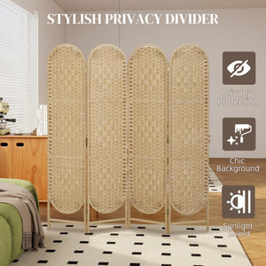 Bohemian Privacy Screen, Folding Room Divider with 3 Panels and Arched Top for Bedroom Living Room Office – view 24