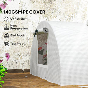 Portable Mini Greenhouse, Tunnel Growing Tent with 5 Mesh Windows and Steel Frame, 7' x 3' x 2', Green – view 24