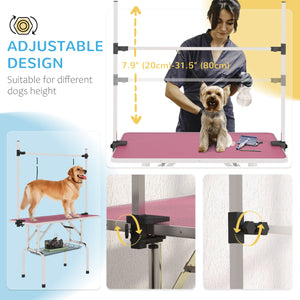 Adjustable Dog Grooming Table with 2 Safety Slings, Storage Basket, Black – view 24