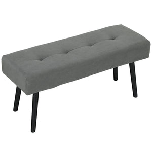 39" Upholstered Ottoman Bench, Corduroy Entryway Bedroom Bench with Padded Seat and Steel Legs for Bedroom – view 15