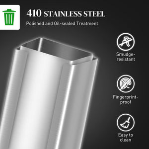 5.3 gal/20 L Stainless Steel Kitchen Garbage Can with Soft-close Lid, Foot Pedal, Fingerprint-Proof, Black – view 11