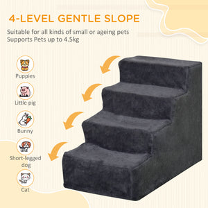 4-Step Dog Ramp for Sofa, Bed, and Couch, with Removable Cover, Light Grey – view 17