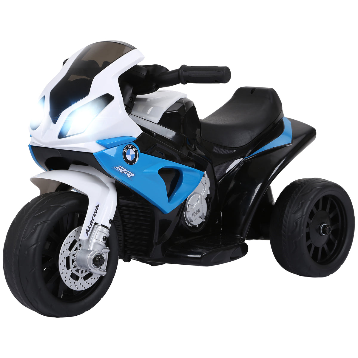 Aosom Kids Motorcycle, 6V Battery Powered Toddler Motorcycle with Headlight, Music, 3 Wheels Electric Motorcycle for Kids, Licensed BMW, Gift for Boys & Girls -