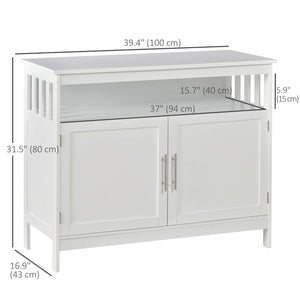 Kitchen Sideboard, Buffet Cabinet, Wooden Storage Console Table with 2-Level Cabinet and Open Shelf, Black – view 9