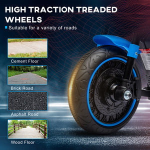 Aosom 6V Kids Motorcycle with Training Wheels, Foot Pedal, Headlight, Music, Forward/Reverse, Single-Button Start