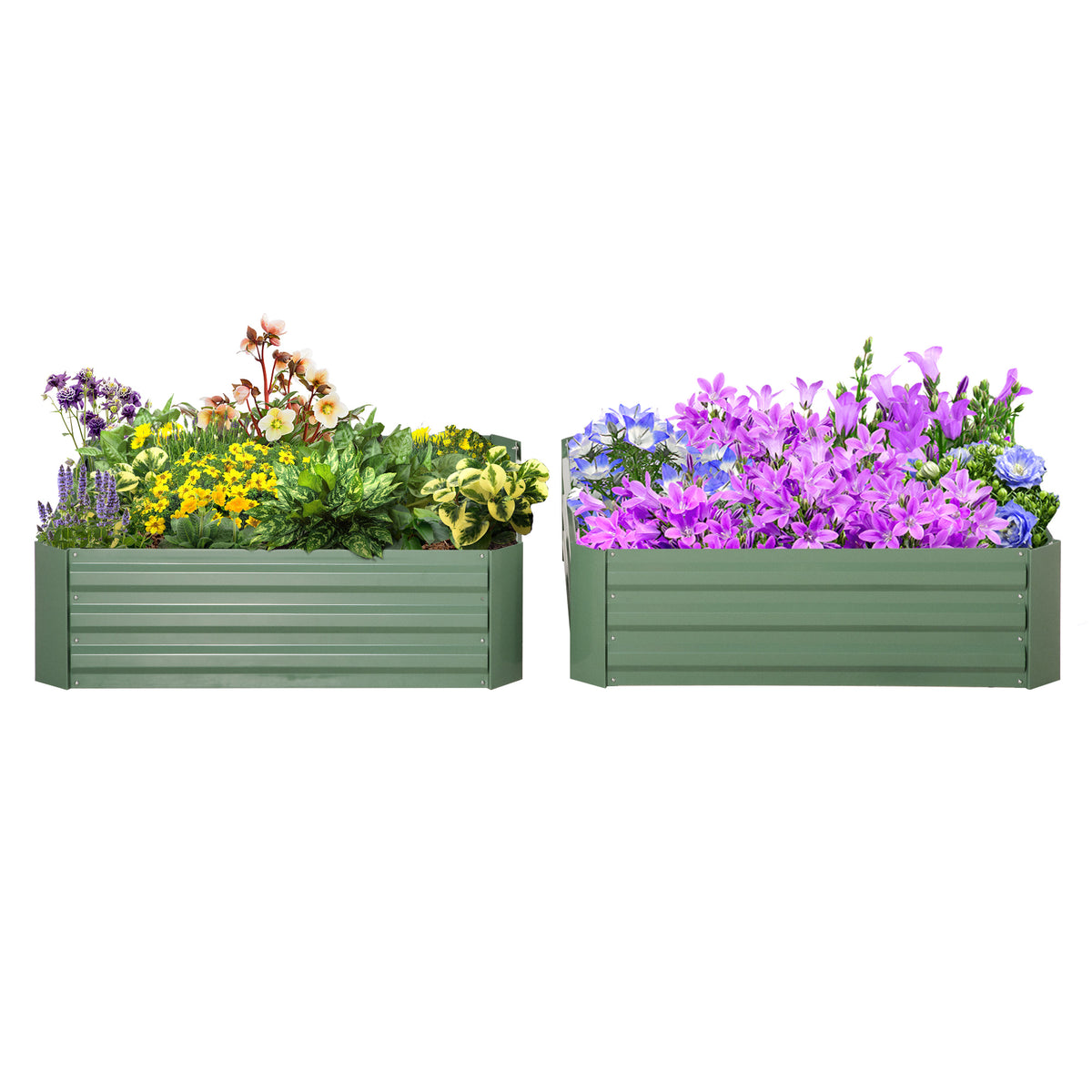 39" x 39" x 12" Set of 2 Raised Garden Bed, Elevated Planter Box with Galvanized Steel Frame for Growing