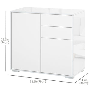 High Gloss Buffet Sideboard with 2 Drawers, 2 Doors and Adjustable Shelf – view 9