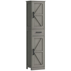 67" Tall Bathroom Cabinet, Narrow Bathroom Storage Cabinet with Drawer, Barn Doors and Adjustable Shelves – view 8