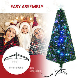 6FT Pre-lit LED Artificial Christmas Tree Scattered Holiday Décor with Stand, Green