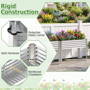 Galvanized Raised Garden Bed with Legs 46 inches x 24 inches x 31 inches Metal Elevated Planter Box-Silver view 9