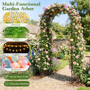 Garden Arch 87 Inches Tall Heavy Duty Metal Arbor Trellis Archway for Climbing Plants view 9