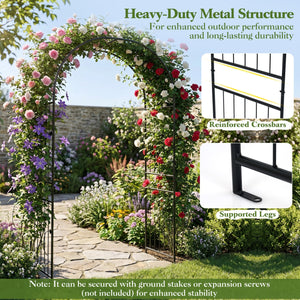 Garden Arch 87 Inches Tall Heavy Duty Metal Arbor Trellis Archway for Climbing Plants view 7