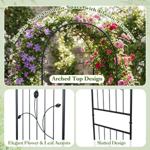 Garden Arch 87 Inches Tall Heavy Duty Metal Arbor Trellis Archway for Climbing Plants view 8