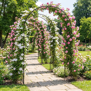 Garden Arch 87 Inches Tall Heavy Duty Metal Arbor Trellis Archway for Climbing Plants view 6