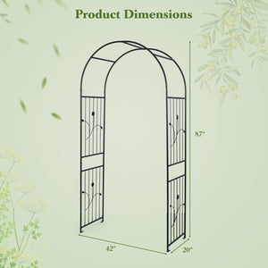 Garden Arch 87 Inches Tall Heavy Duty Metal Arbor Trellis Archway for Climbing Plants view 5