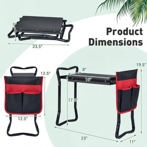Garden Kneeler and Seat Folding Sturdy Gardening Stool-Black view 5