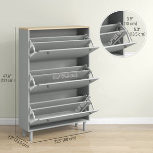 Shoe Storage with 3 Flip Drawers and Adjustable Shelves – view 9