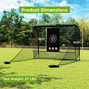 Golf Practice Hitting Net Golf Cage with Dual Side Barriers Target Cloth Metal Frame view 4