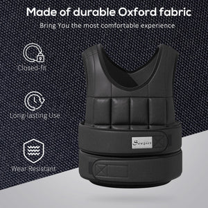 Soozier 22lbs Weighted Vest, Adjustable Running Weight Vest with 38 Weight Bags, Black