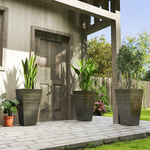 Tall Planter for Outdoor Plants Set of 3, 28 Inch Taper Planter with Drainage Holes, Bronze – view 7