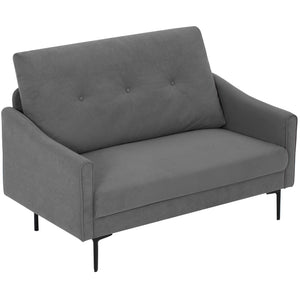 2 Seater Sofa, Small Modern Couch with High-Resilience Foam, Thicken Padding, Button Tufted, Cream White – view 8