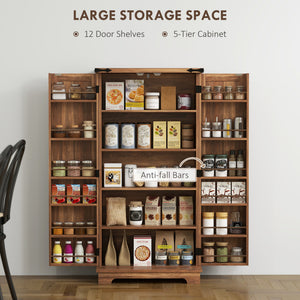 47" Kitchen Pantry Storage Cabinet, Farmhouse Kitchen Pantry Cabinet with Adjustable Shelves and Door – view 12