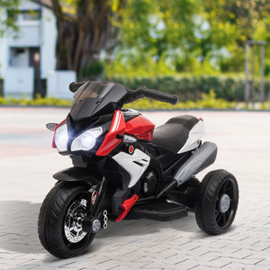 Qaba Kids Electric Motorcycle Ride-On Toy with 3 Wheels, Music, Horn, Lights