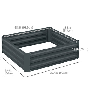 39" x 39" x 12" Set of 2 Raised Garden Bed, Elevated Planter Box with Galvanized Steel Frame for Growing – view 16