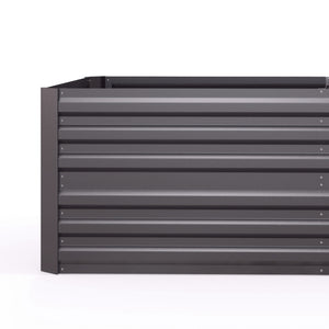 Galvanized Raised Garden Bed, Steel Outdoor Planters with Reinforced Rods, 71" x 35" x 23", Dark Grey