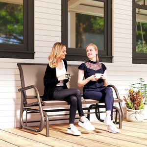 Outdoor Glider Bench, 2 Person Patio Glider Chair, Gliding Outdoor Garden Loveseat Swing Bench – view 11