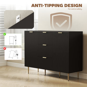 Modern Kitchen Storage Cabinet, Sideboard Buffet Cabinet w/ 3 Drawers and Adjustable Shelves for Kitchen – view 7