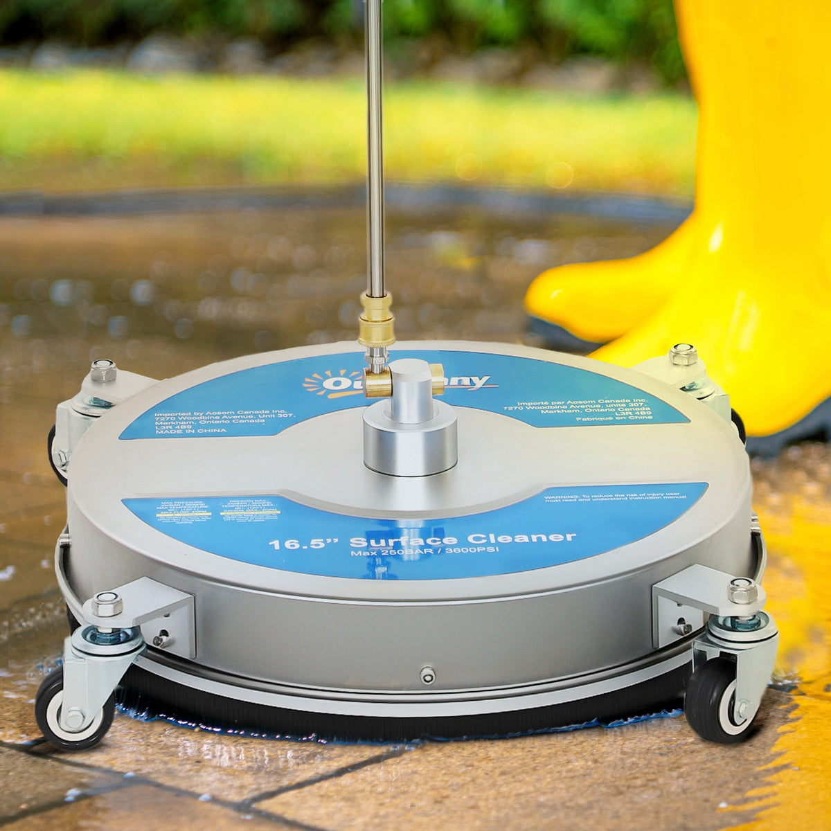 16" Pressure Washer Surface Cleaner with 4 Wheels, Stainless Steel Power Washer Surface Cleaner with 1/4" – view 7