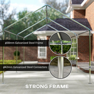 10' x 20' Carport Heavy Duty Galvanized Car Canopy with Included Anchor Kit, 3 Reinforced Steel Cables – view 11