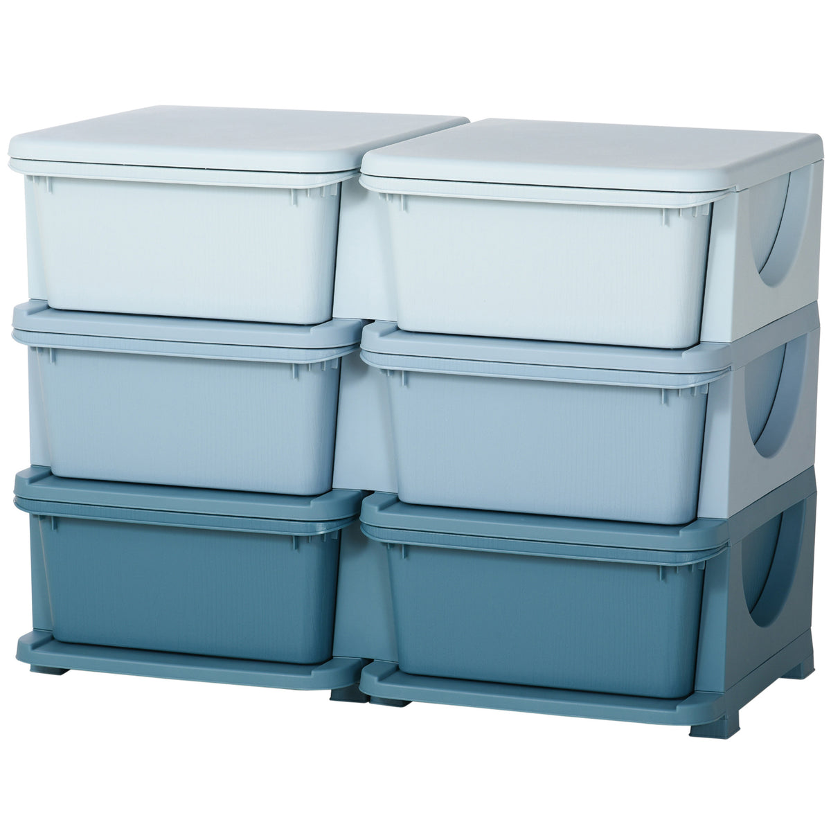 Qaba 3 Tier Kids Toy Organizer and Storage Bins with 6 Plastic Drawers