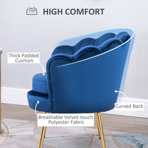 Modern Accent Chair, Velvet-Touch Fabric Leisure Club Chair with Gold Metal Legs for Bedroom, Dark Green – view 18