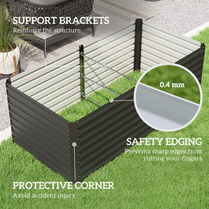 5' x 3' x 2' Raised Garden Bed, Galvanized Planter Box for Growing Flowers, Herbs and Vegetables, Black – view 13