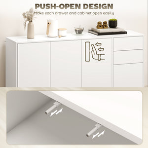 Kitchen Sideboard Storage Cabinet, Modern Coffee Bar with Push-Open Design and 2 Drawers for Living Room – view 21