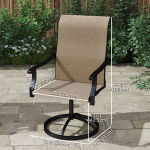 Outdoor Swivel Dining Chairs Set of 2, High Back Swivel Chairs with All Weather Mesh for Deck, Backyard – view 9
