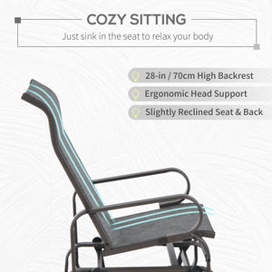Patio Glider with Breathable Mesh Fabric, Outdoor Glider Chair, Garden Rocking Gliding Seat for Patio – view 7