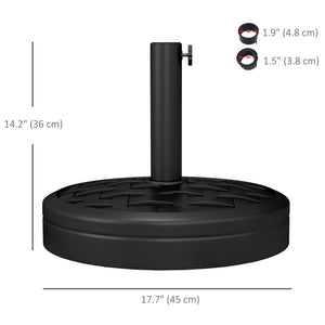 40lbs. Concrete Umbrella Base with Rattan Effect, Heavy Duty Parasol Stand for Outdoor Patio Umbrella, Black