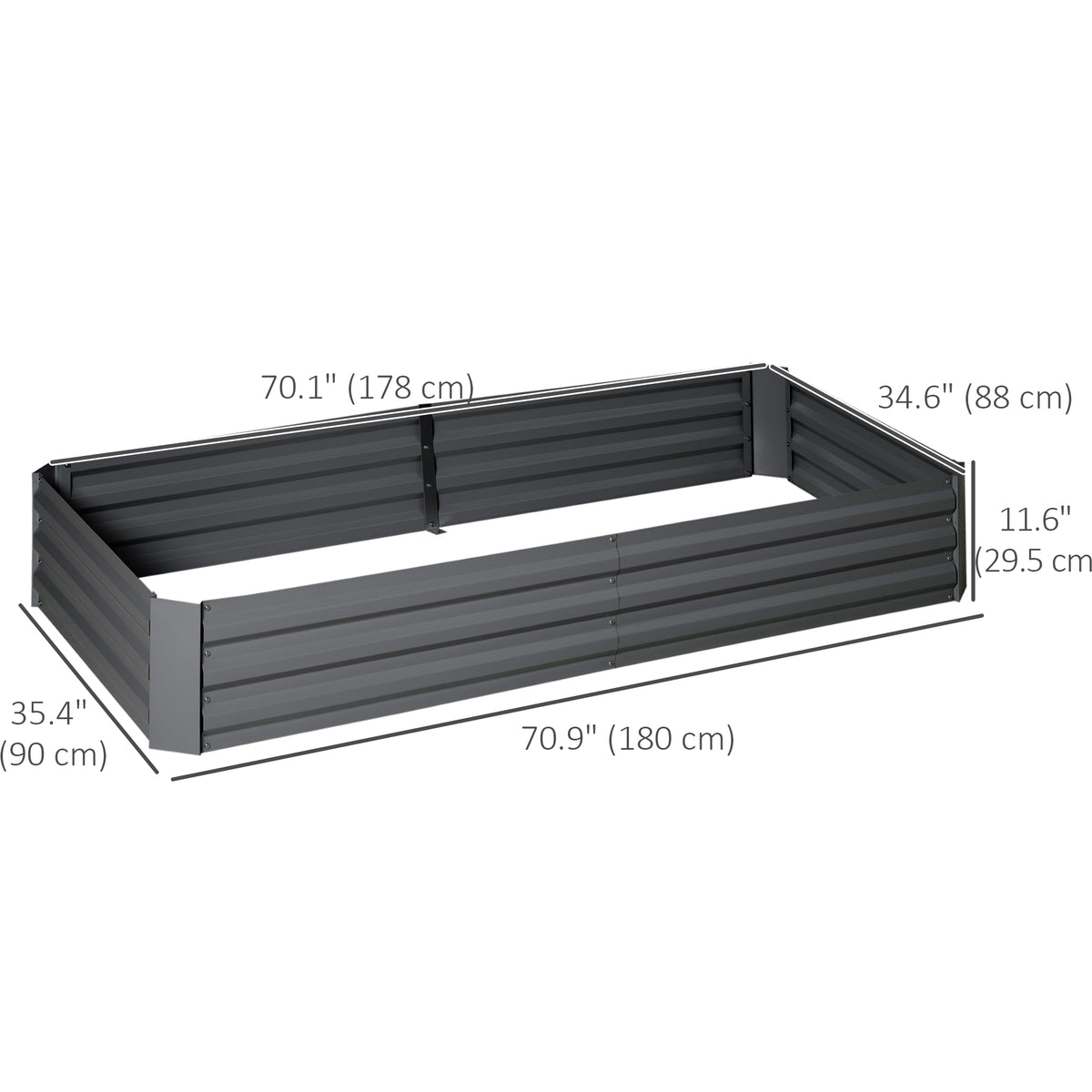 6' x 3' x 1' Raised Garden Bed with 2 Trellis Tomato Cages, Steel Frame Elevated Planter Box, Black – view 9