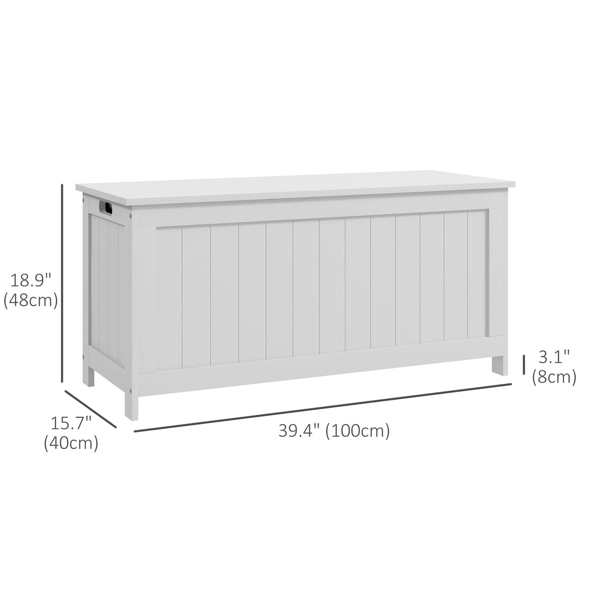 Storage Trunk with 2 Safety Hinges, Modern Entryway Bench with Side Handles, Storage Chest for Living Room – view 16
