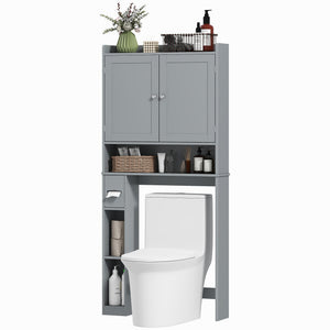 Modern Over the Toilet Storage Cabinet with 2 Doors, Above Commode Storage Cabinet with Toilet Paper