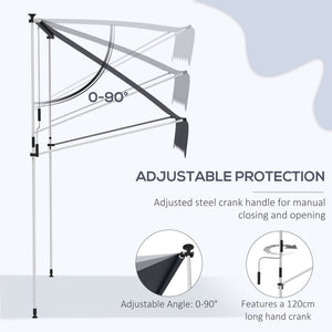 6.6'x5' Manual Retractable Patio Awning Sun Shelter Window Door Deck Canopy, Water Resistant UV Protector – view 5