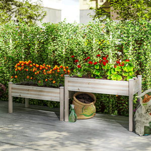 2 Tiers Wood Plant Raised Bed Flower Vegetable Herb Grow Box Stand Garden Step Planter Stand Free – view 10