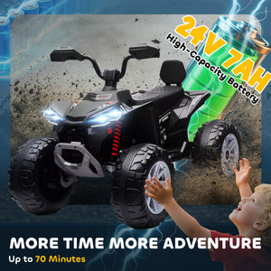 Qaba 2-Seater All-Terrain 4 Wheeler, 24V Kids ATV Ride-On, Electric Quad Car with Dual Motor, for Boys and Girls